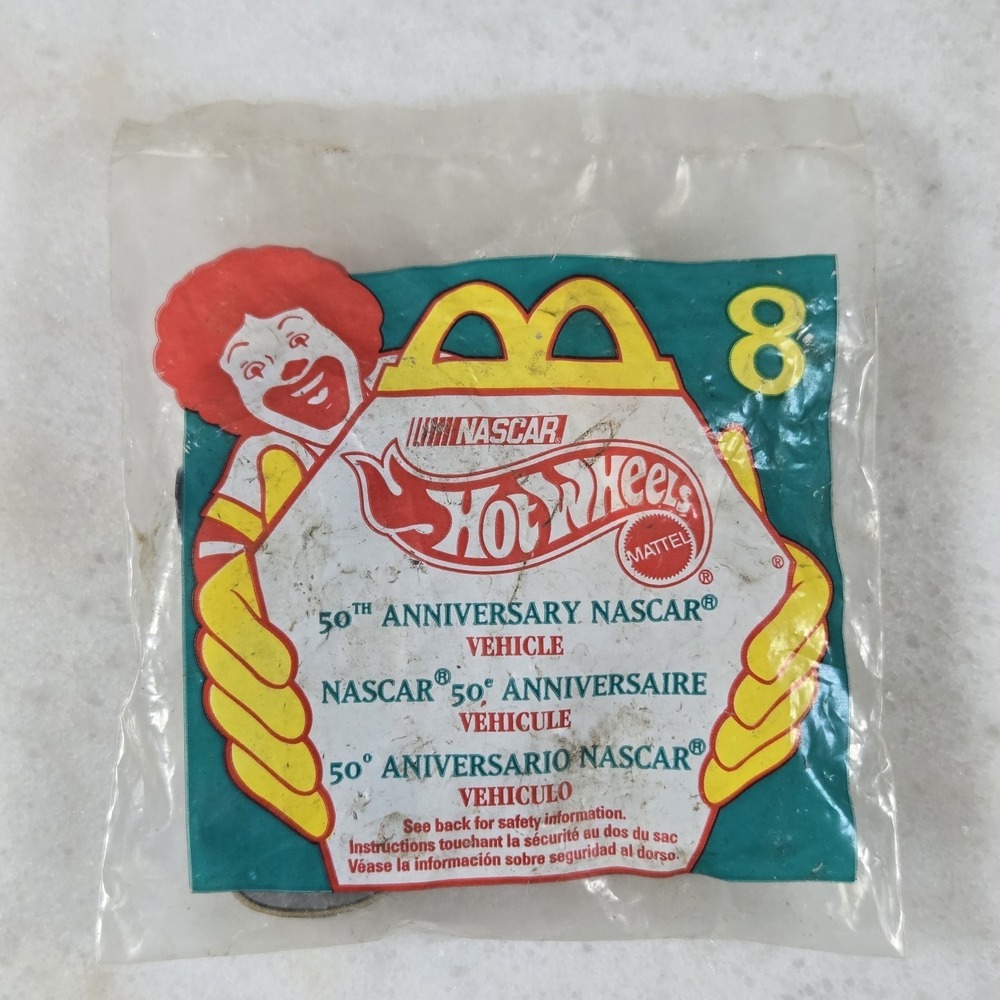 VTG 1998‎ Hot Wheels NASCAR 50th Anniversary Gold #8 McDonalds Happy Meal Sealed